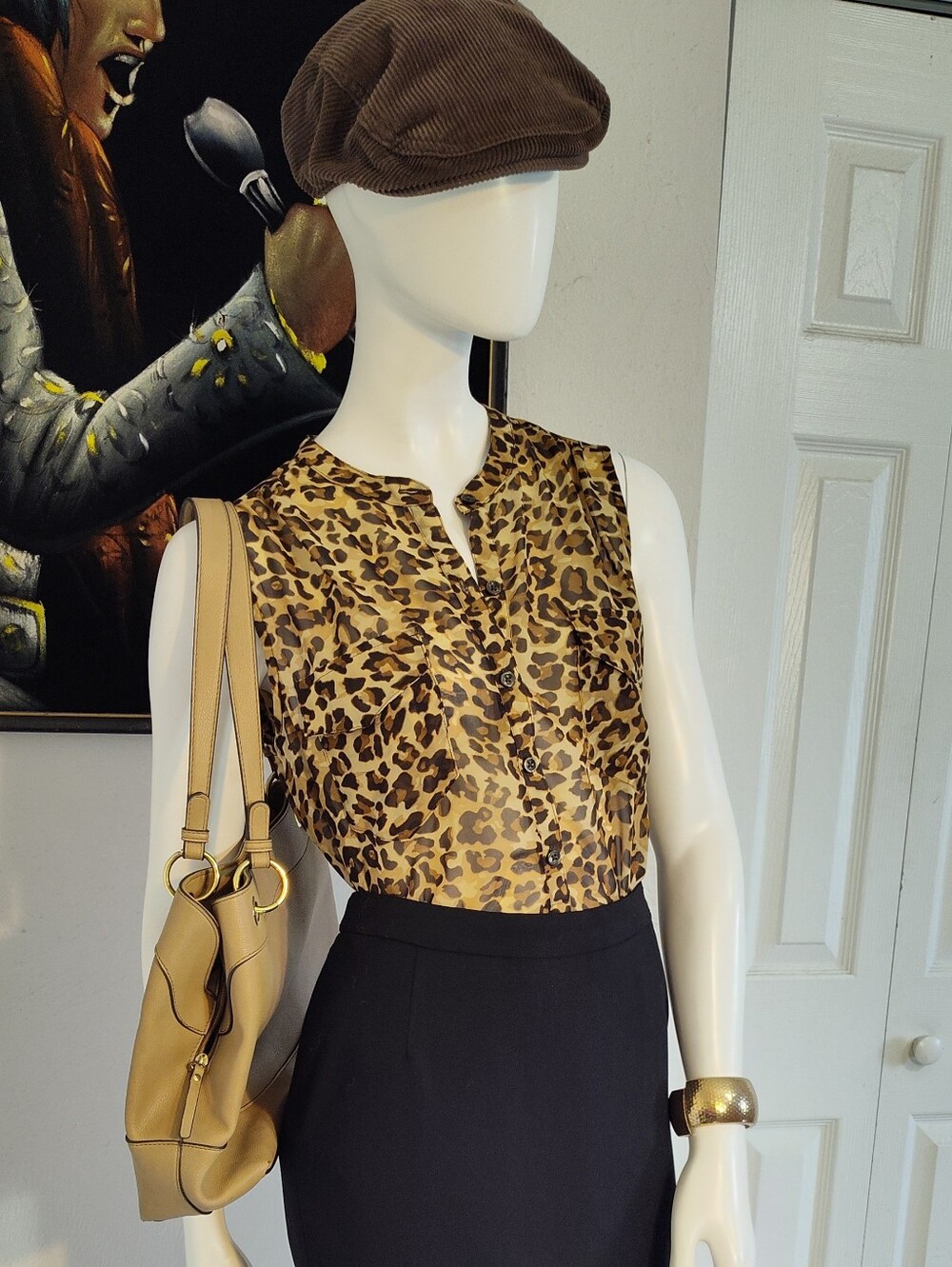 Old Navy Sleeveless Leopard Print Blouse